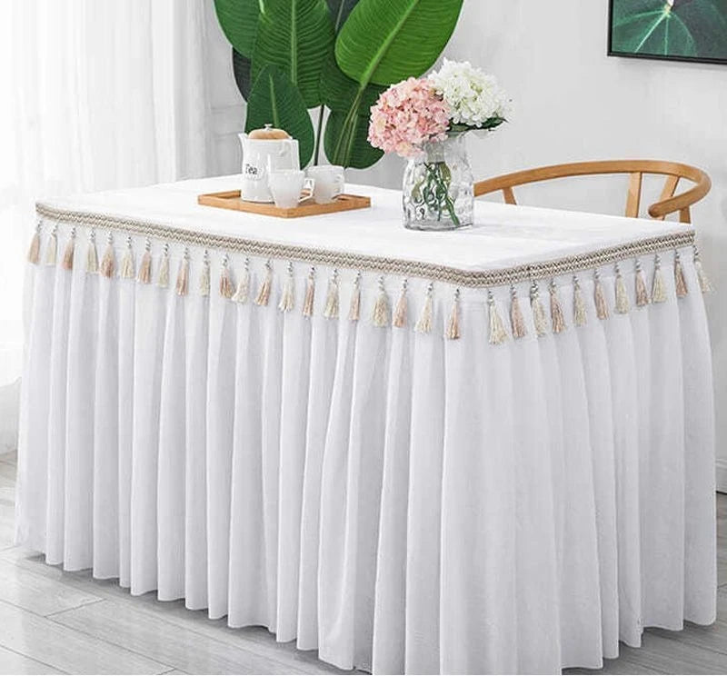 jupe table velours rouge blanc vert foncé gris violet classique réutilisable maison mariage banquet