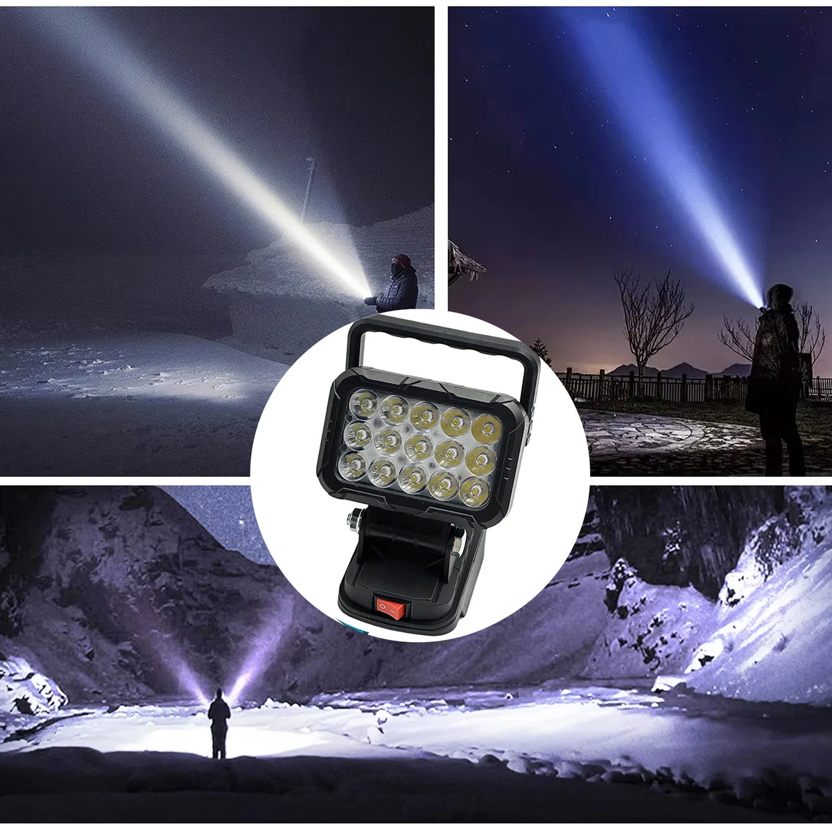 lampe travail led noir moderne interrupteur batteries makita 18v 1600lm 60w