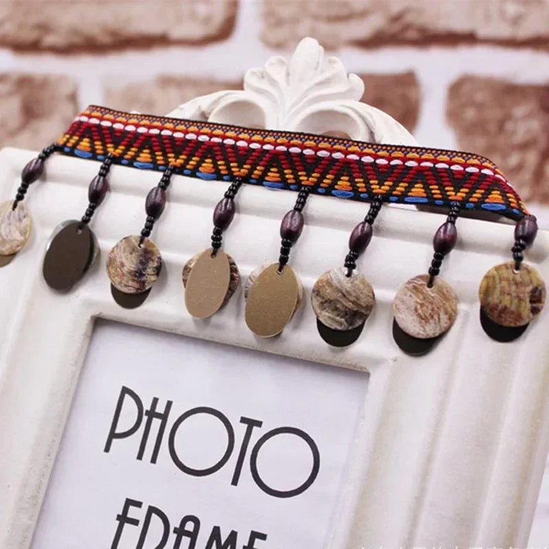 ruban décoratif dentelle rayures disque couleur rouge orange jaune bleu ethnique boho chic coton