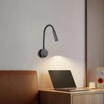lampe table flexible moderne noir blanc argent fixée mur interrupteur led base minimaliste
