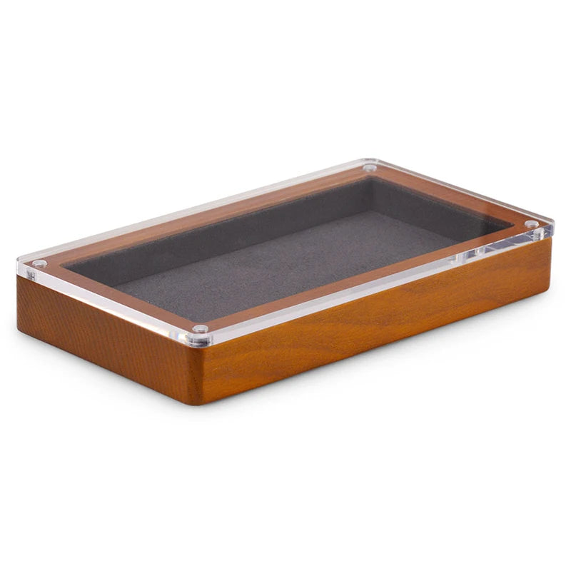 boîtes bijoux marron clair texture bois modernes yeillets colliers bagues montre