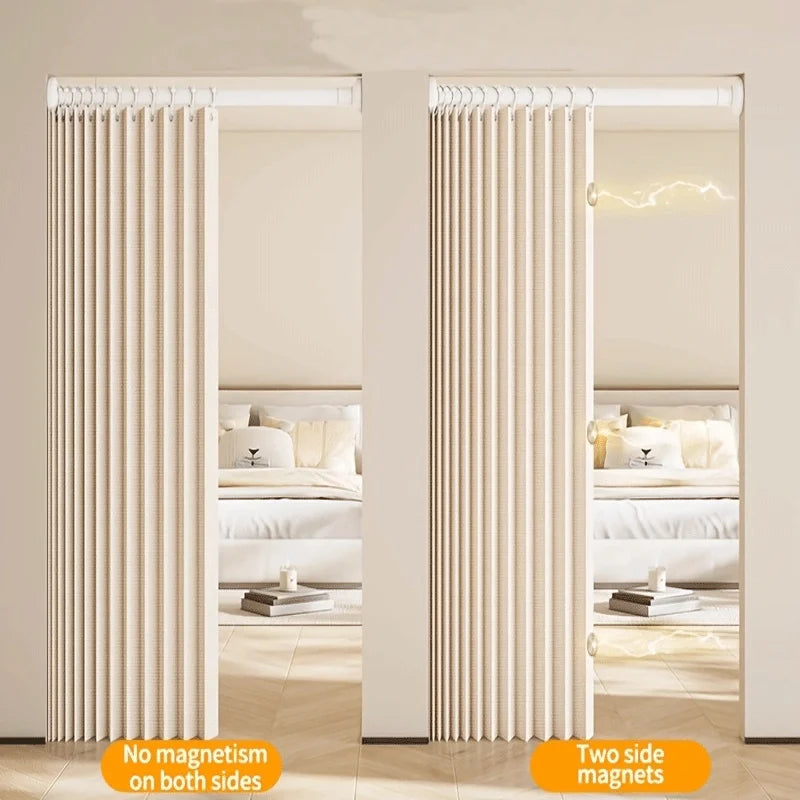 rideau plissé moderne aimants beige clair pliable opacité porte 150x180 150x200 cm confidentialité décoration