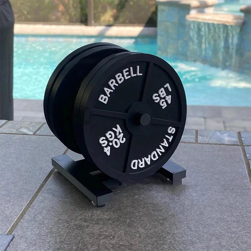dessous verre haltères noir poids standard barbell gym décoration soda sportif