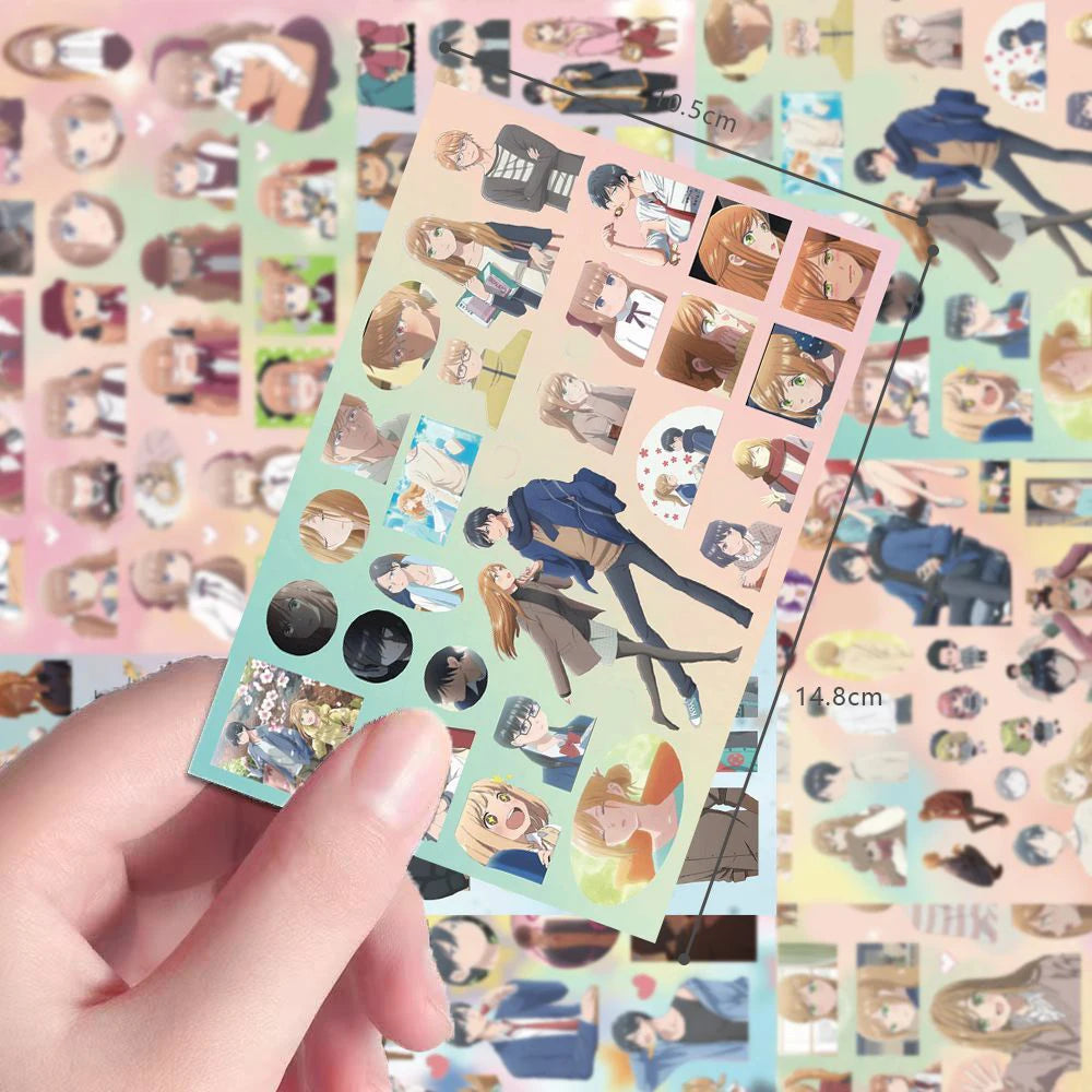 autocollants anime personnages bleu rose vert opaques cartoon waterproof scrapbooking