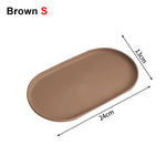 assiettes ovales modernes plastique beige marron clair plateaux service alimentaire réutiliables minimalistes