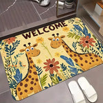 tapis d'entrée girafe antidérapant moderne bienvenue salon bain extérieur 30x50cm 40x60cm 50x80cm