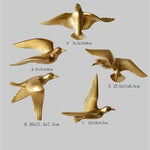 décoration murale oiseaux vol or bleu blanc moderne réaliste adhesive chambre salon