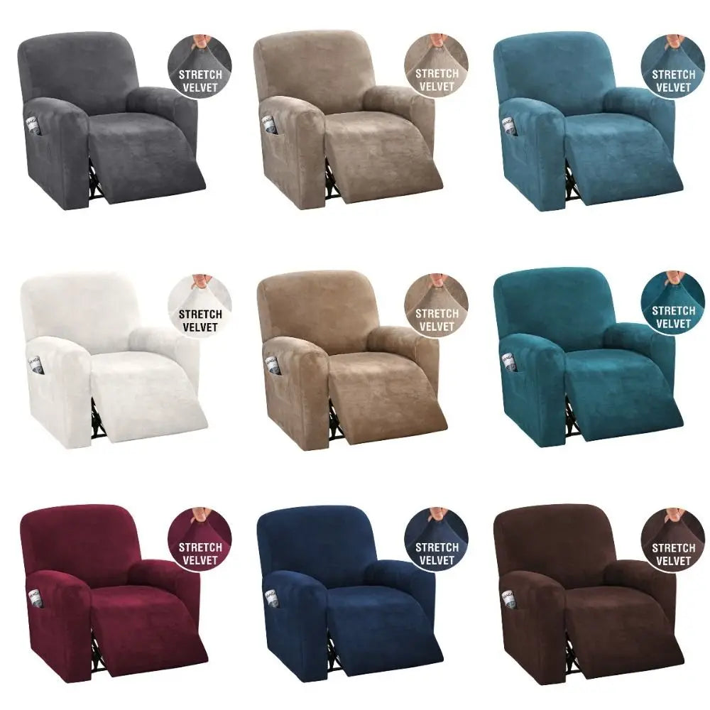 housses fauteuil velours stretch antidérapantes poche élastiques moderne gris bleu marine Bordeaux
