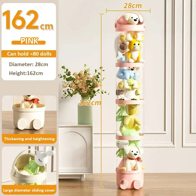 rangement jouets transparent boîte peluche réutilisable moderne enfant fixations adhésives guirlande lumineuse animaux