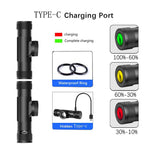torche lampe rechargeable led zoomable 18650 batterie 180 degres camping pêche chasse