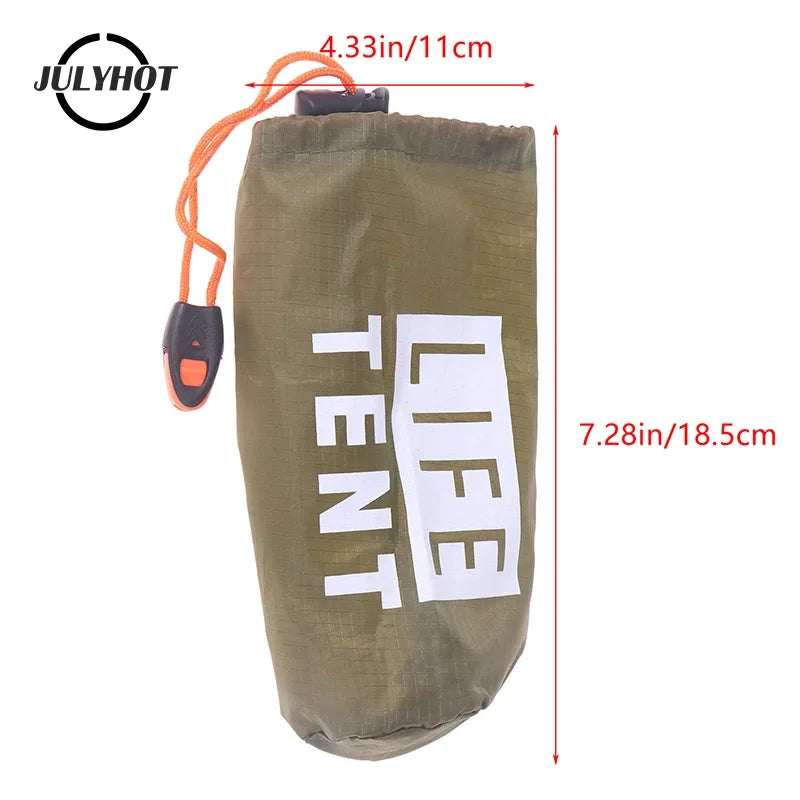 sac rangement tente pliante vert olive LIFE TENT impression blanc cordon serrage camping utilitaire
