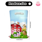 sacs main illustration animaux ferme bleu clair rouge vert blanc rose jaune dessin animé