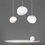 suspension led verre blanc moderne opaque salon chambre pendentif facile