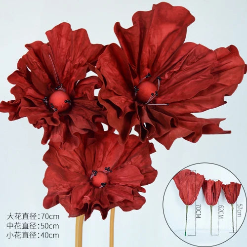 fleurs artificielles coquelicot mariage decoration intérieure moderne rose bleu rougeclair elégant tringle fixée