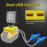 lampe travail led rechargeable batterie lithium portable compact noire jaune rouge moderne