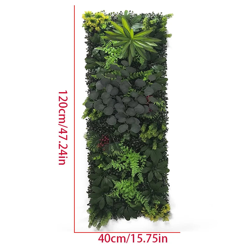 panneau mural végétal artificiel moderne 120cm 40cm feuilles vertes naturelles intérieur