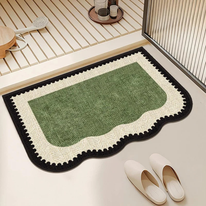 tapis sol moderne rustique vert beige noir imperméable antidérapant usage maison extérieur