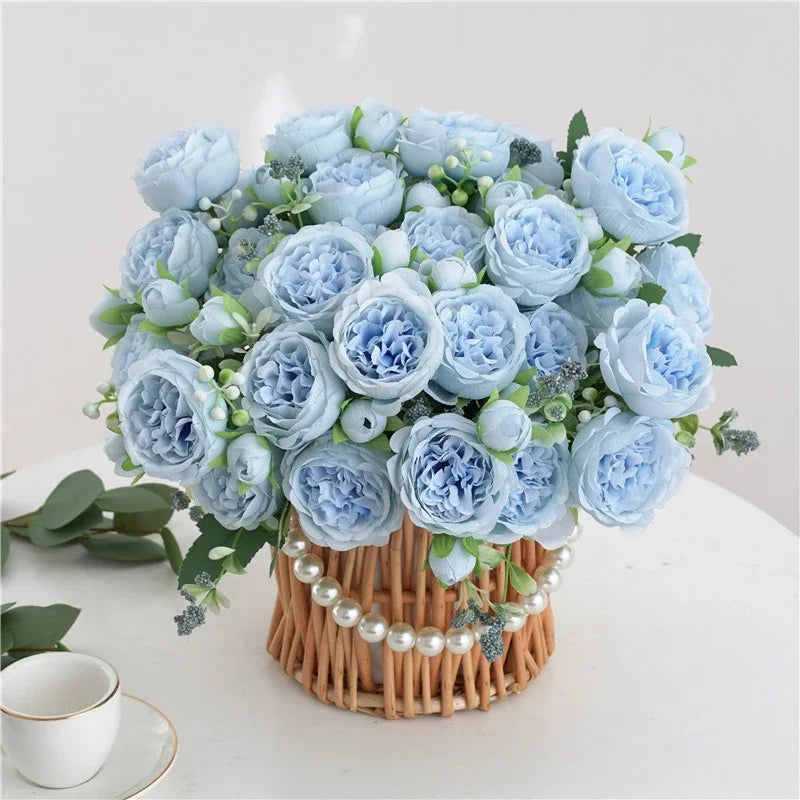 bouquet fleurs artificielles pivoines soie moderne élégant intérieur mariage anniversaire baby shower decoration chambre