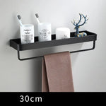 étagère murale salle bain blanche aluminium porte serviette porte brosse dents