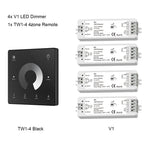 contrôleur led sans fil zones gradateur tactile noir blanc modernes 24v 36v