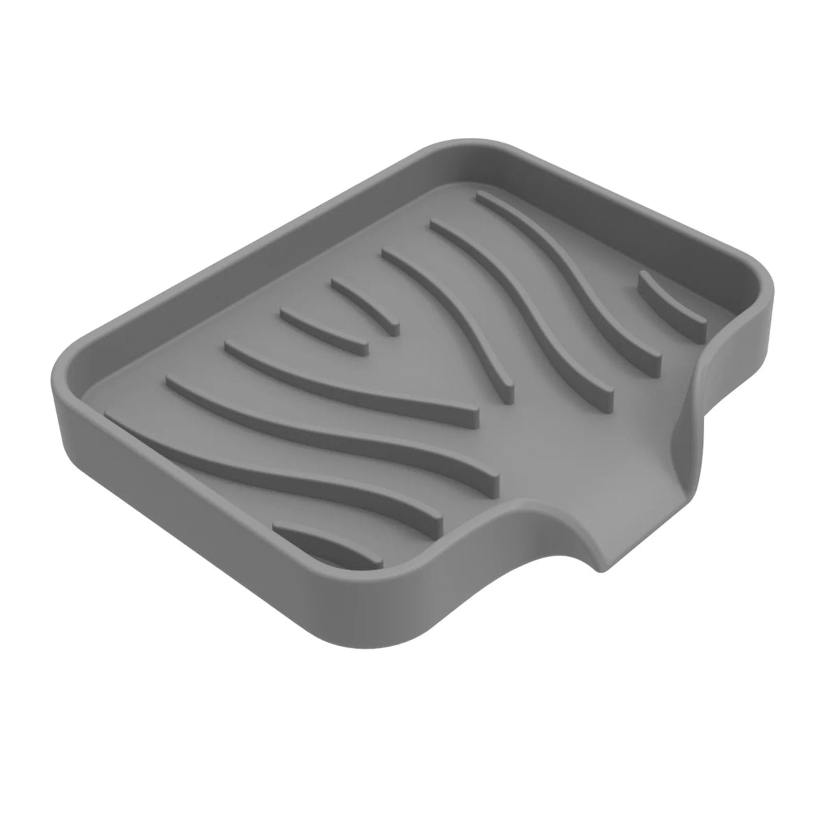 support savon silicone rayures ondulées gris noir vert moderne pratique