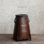 panier rotin tressé main vase bambou décoration fleurs rustique artisanal maison