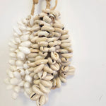 coquillage naturelles blanc beige artisanal suspension corde nouée décoration maison lisse opaques