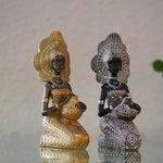 statues décoratives résine noir doré moderne ethnique motifs géométriques base plate