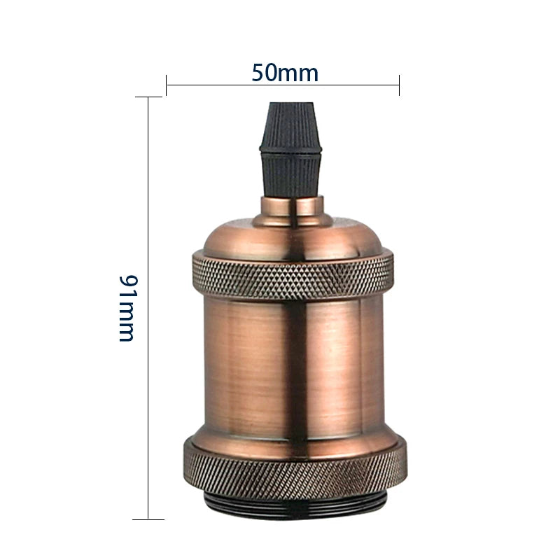 lampe suspendue rétro or bronze vert argent rouge noir e27 métal brillant texture brossée