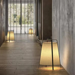 lampe table moderne lin beige noir structure métal minimaliste zen
