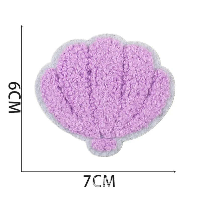 écussons décoratifs arc ciel coquillage fleurs texturés brillants adhésifs