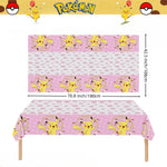 nappes plastique pokemon anniversaire pikachu poke balls geometriques pixel art enfants festives