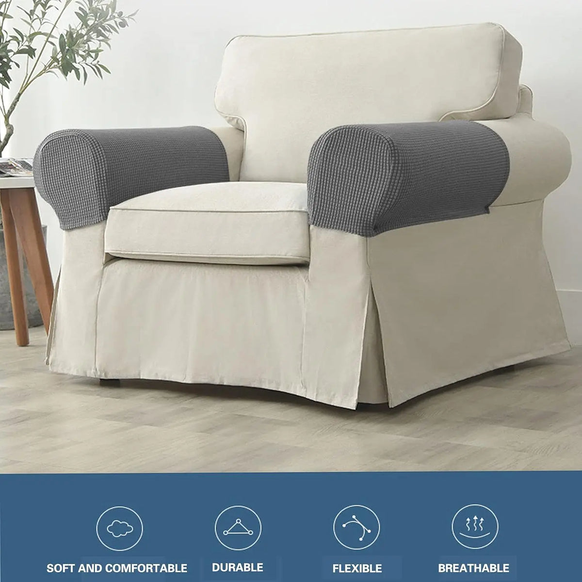 protège mains fauteuil moderne gris bleu rouge marron texture tissée lavable machine eyelets