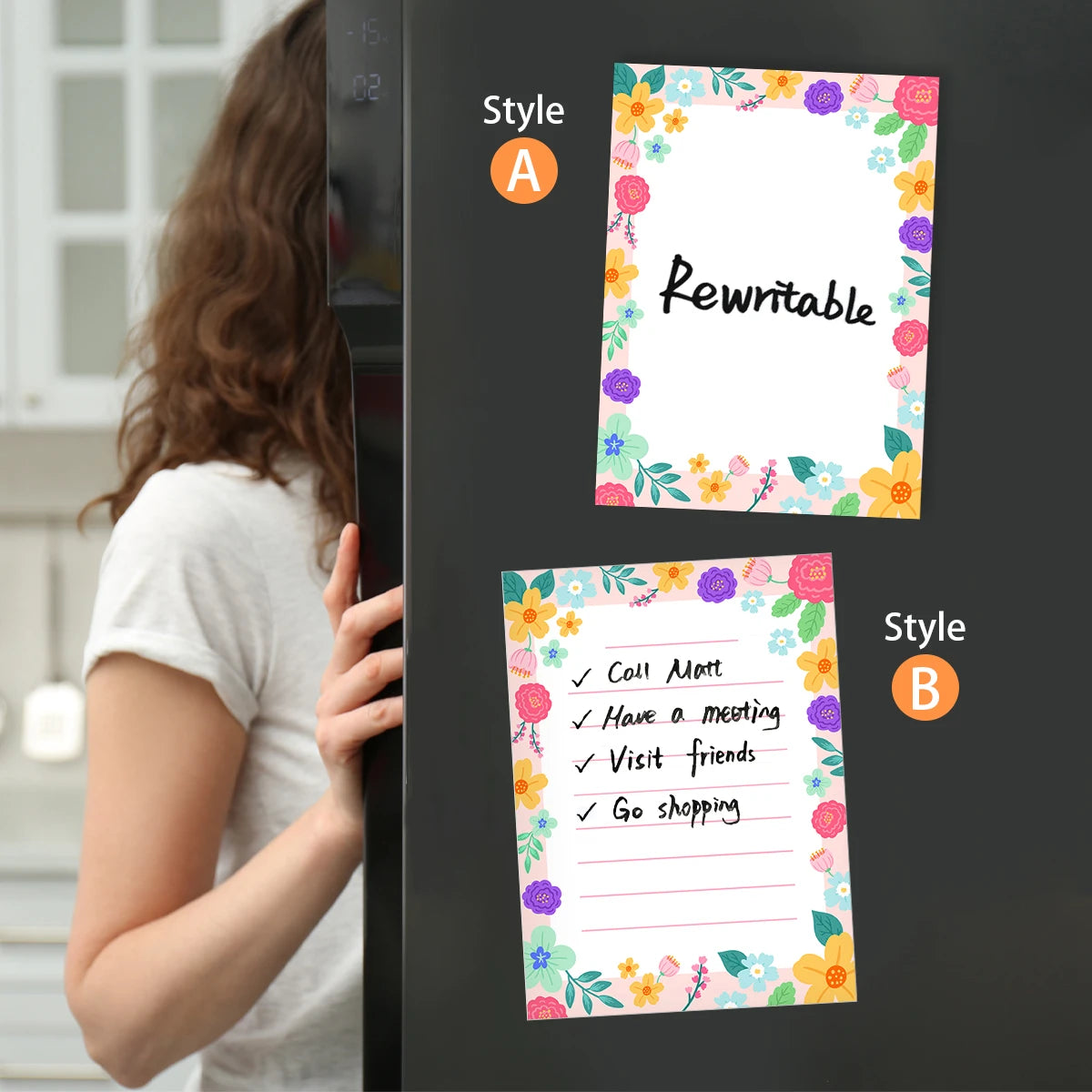 autocollants magnétiques fleurs multicolores graphique réfrigérateur aimants étiquettes réinscriptibles pièces