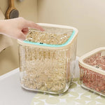 bac glace transparent moderne rayures verticales rangement 15x15x8.3 cm