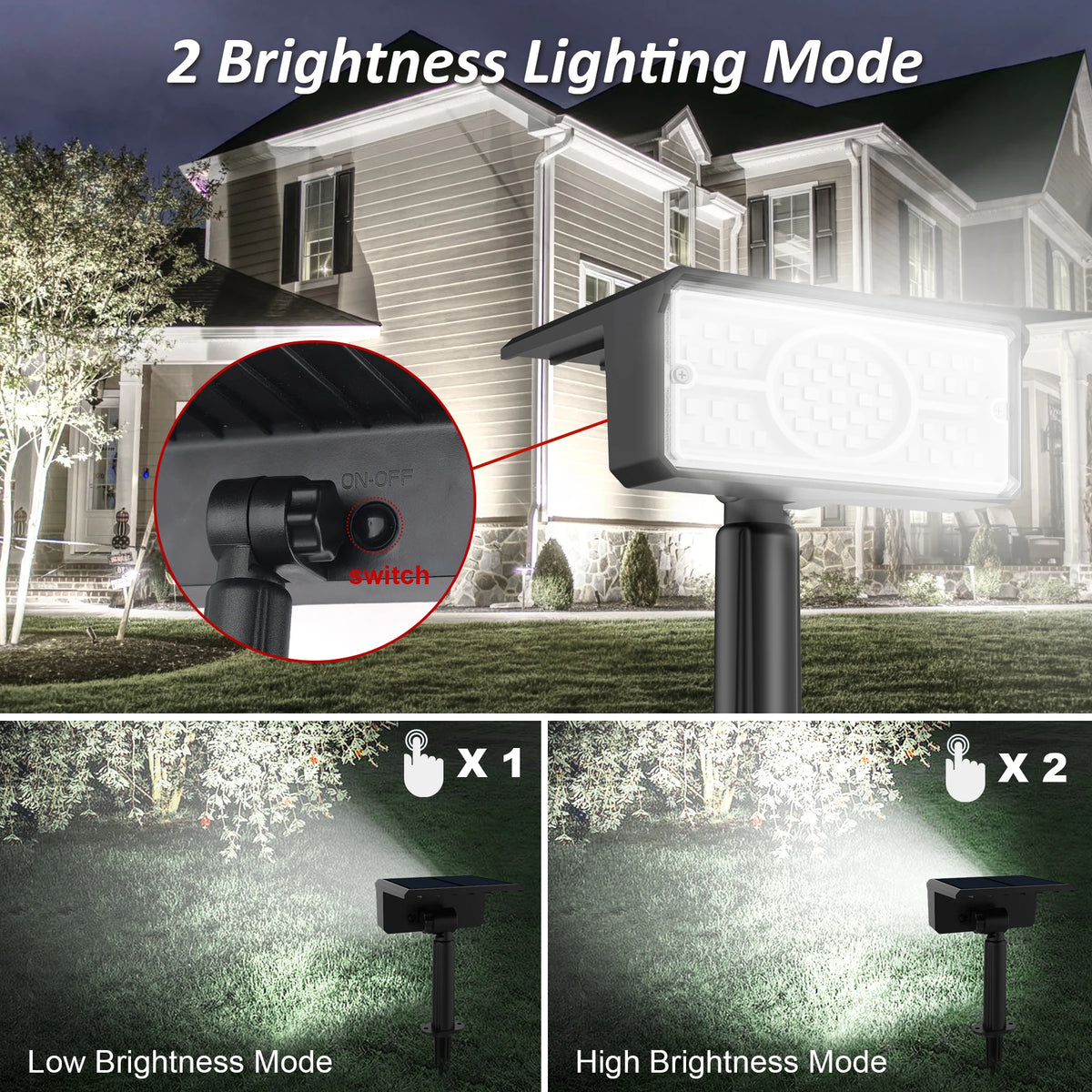 lampe solaire noire ip65 moderne fixée tringle angle ajustable 120degres résistante intempéries