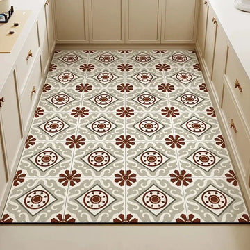 tapis sol rectangulaire moderne motif géométrique beige décoratif maison salon couloir antidérapant lavable