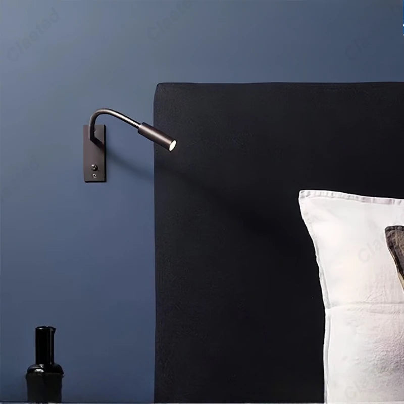 lampe chevet flexible moderne noir gris métallique angle réglable chambre étude entrée