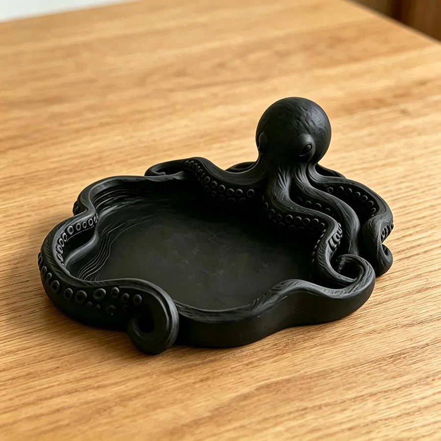 support clés forme octopus blanc violet noir rose pâle moderne créatif bulles texturées organisateur