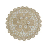 serviettes table brodées fleurées vintage romantique beige blanc marron clair tasse soucoupe cuillère