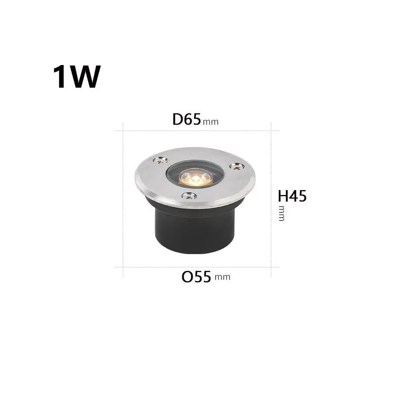 éclairage led souterrain ip67 argent noir moderne 220v 12v 24v encastré extérieur chemin
