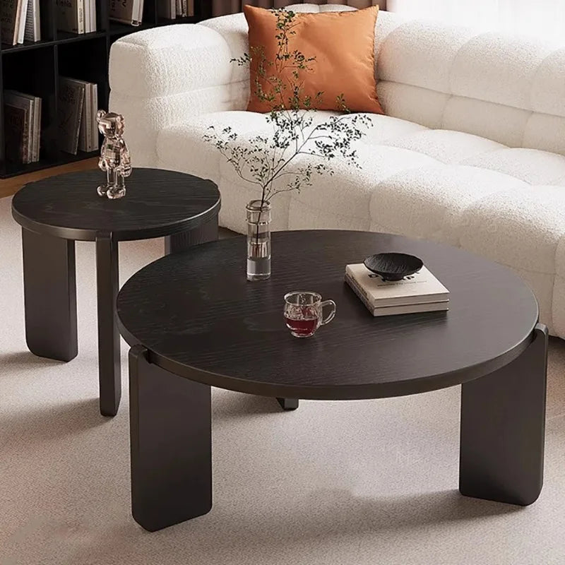 table basse moderne bois noir minimaliste salon 70cm large 38cm haut