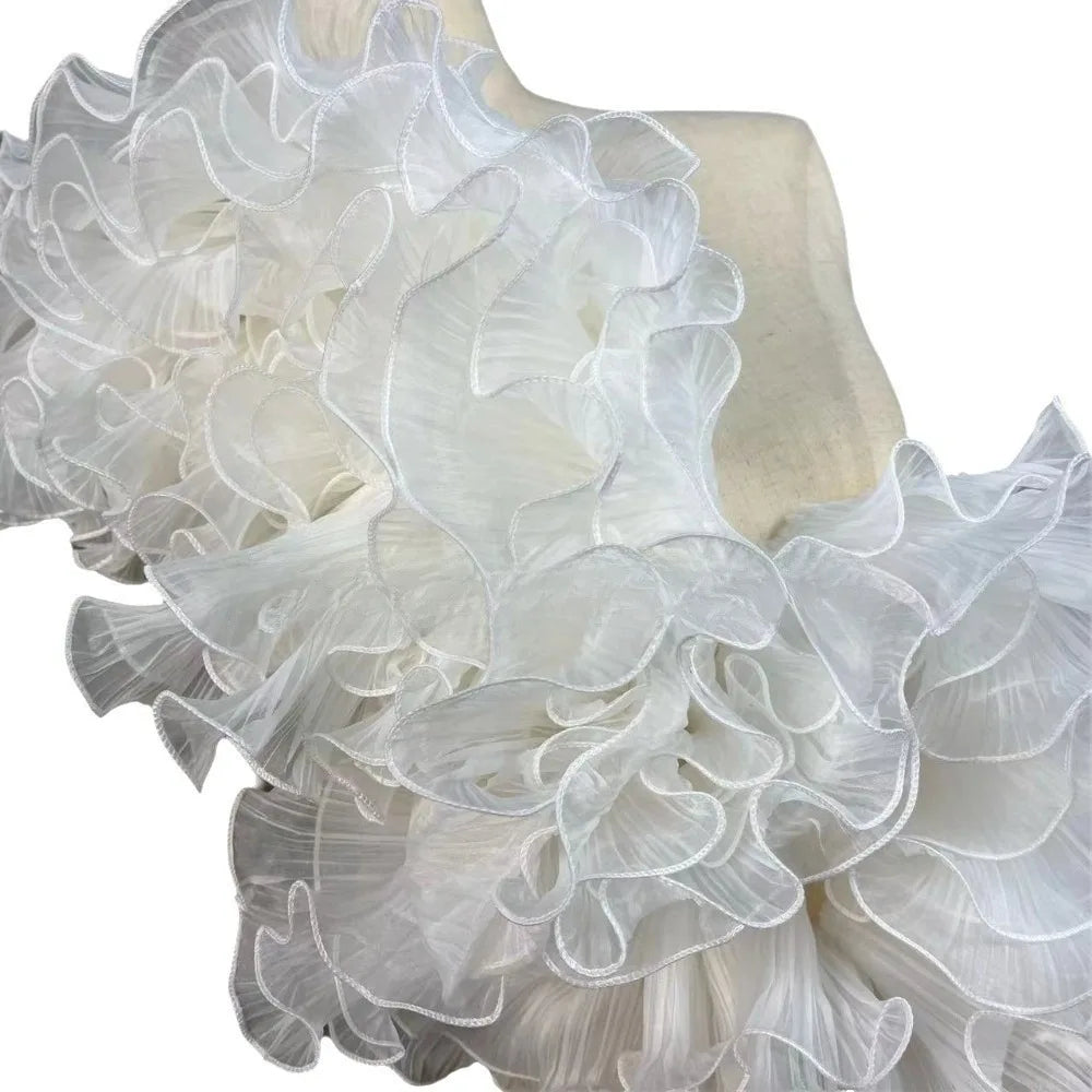 tissu plissé rose clair vert fluo bleu décoration élégante semi transparent fronces dentelle polyester