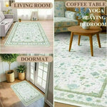 tapis ours dormir lune moderne dessin animé enfant blanc bleu beige
