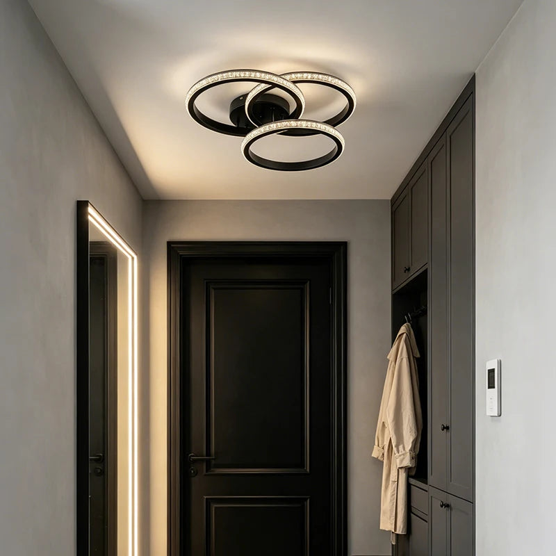 Plafonnier LED Cristal Moderne Réglable 3000K 6500K Salle Bain Étude Économie Énergie Robuste Moderne