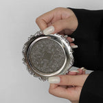 assiette thé émaillée motif floral or argent classique baroque