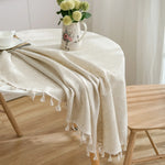 nappe table lin naturelle rustique beige anti froisse extérieure mariage fêtes halloween pâques