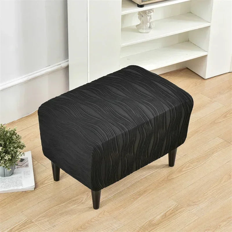 housses fauteuil gris rayures moderne protection reutilisable chair ottoman COVER