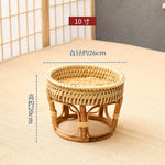 plateau rotin tressé beige rustique assiettes incluses pique nique patio durableextérieur naturel