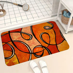 tapis abstrait orange moderne antidérapant polyester salle bain salon cuisine externe